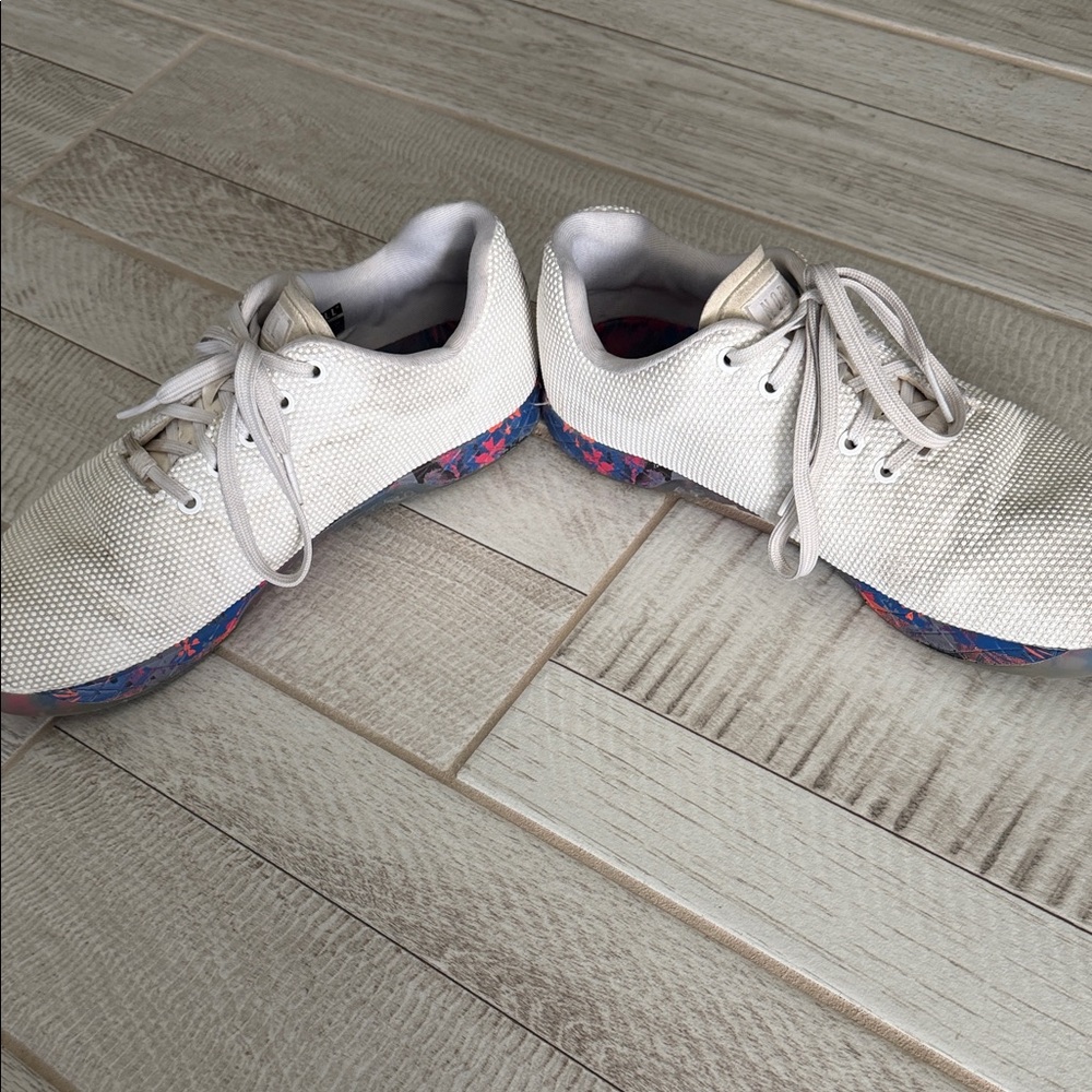 NOBULL White Sneakers with Multicolor Soles